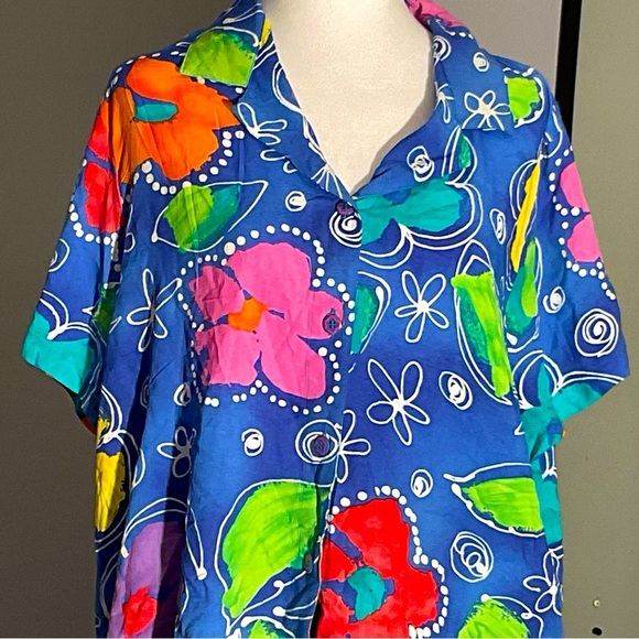 Jams World Floral Ladies XL Pajama Set, Drawstring Pants/Decorative  Buttons - Picture 5 of 16